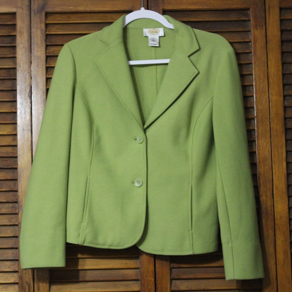 Talbots Green Button Blazer Size M
